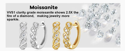 Urban Twist Spark – Moissanite hoop earrings
