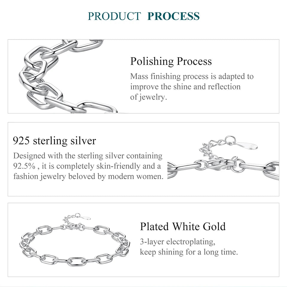 Paperclip Luxe Charm – Bracciale regolabile