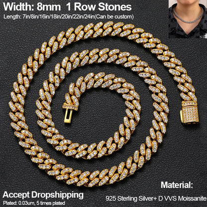 Eternal Spark –Iced-Out Moissanit-Franco-Kette