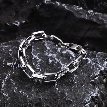 Shadow Forge – Vintage bracelet with rectangular paperclip chain