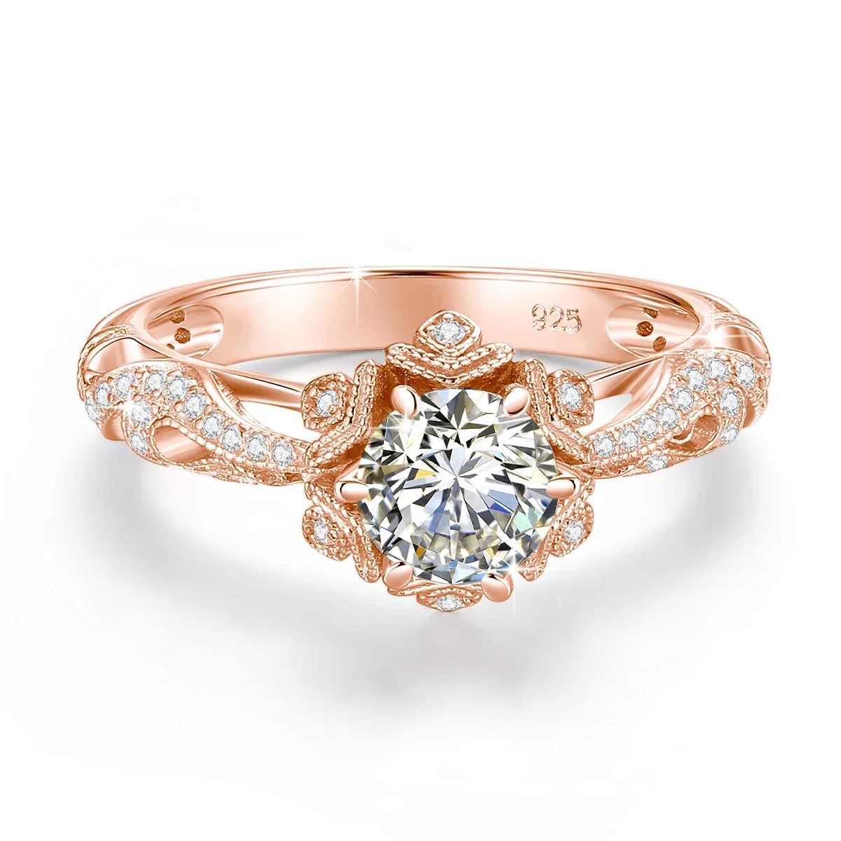 Golden Radiance – 1ct Moissanite Damenring aus 925 Sterling Silber, 18K vergoldet - Alyrah Jewellery
