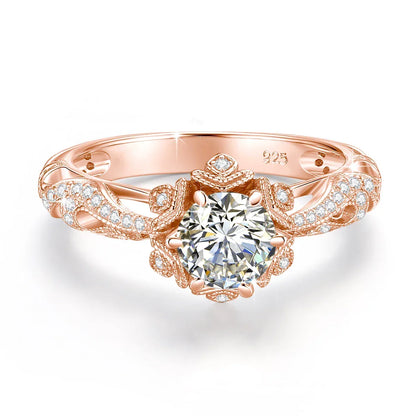 Golden Radiance – 1ct Moissanite Damenring aus 925 Sterling Silber, 18K vergoldet - Alyrah Jewellery