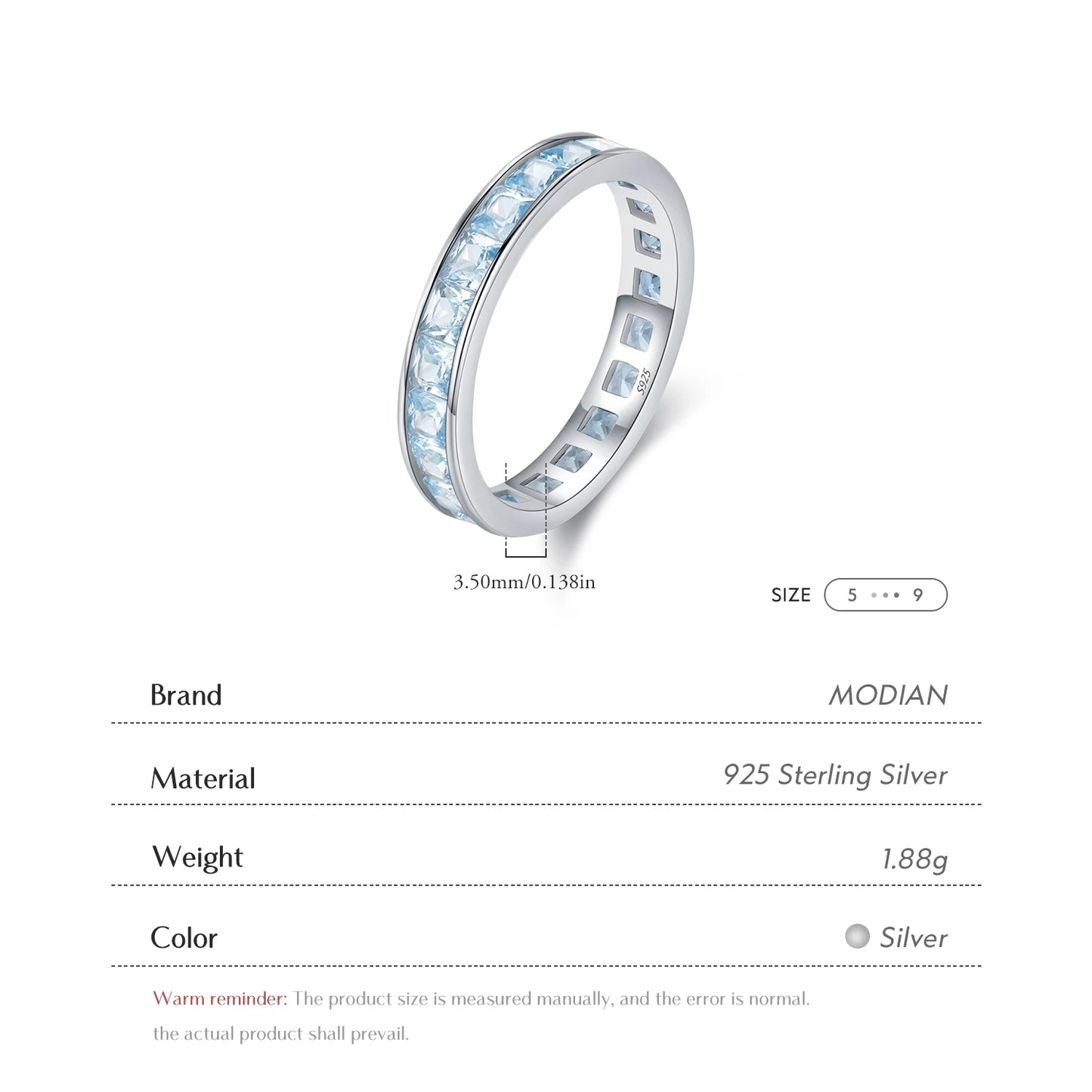 Celestial Prism – Square Zirconia Eternity Band