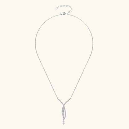 Radiant Y – Collana con pendente in moissanite da 2 carati in argento, catena regolabile, gioielli di lusso
