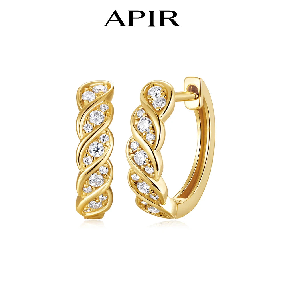 Urban Twist Spark – Moissanite hoop earrings