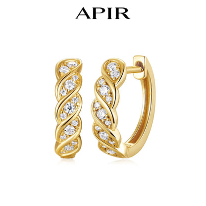 Urban Twist Spark – Moissanite hoop earrings