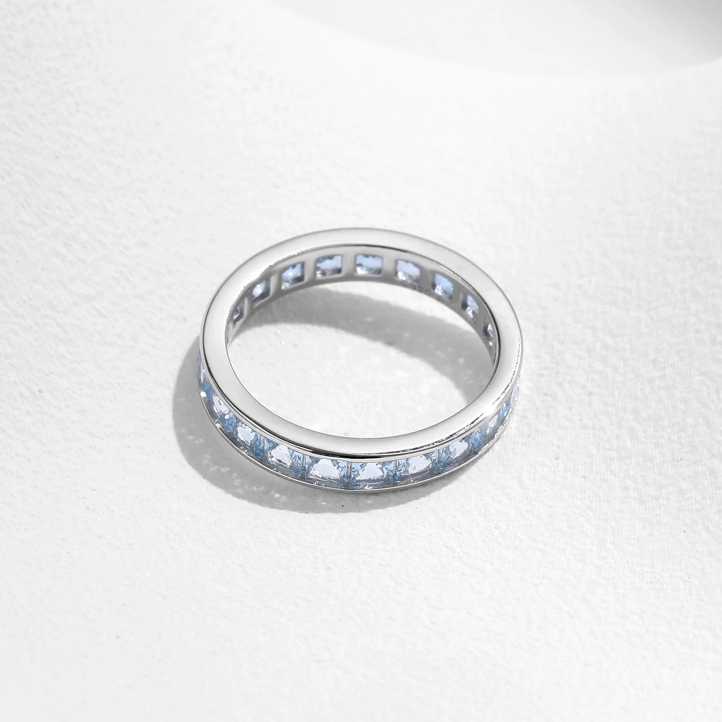 Celestial Prism – Square Zirconia Eternity Band