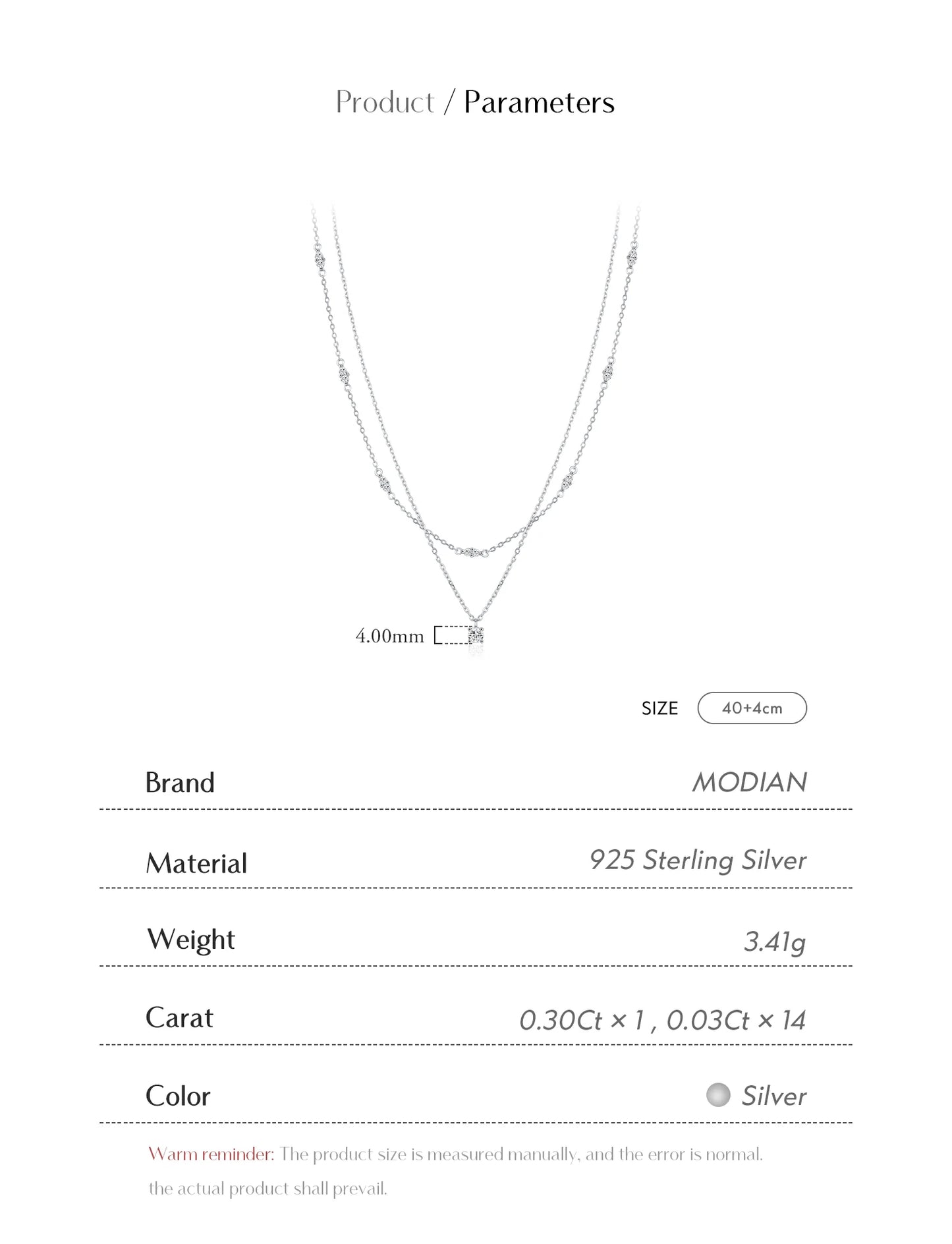 Eternal Radiance – Double-Layered Moissanite Pendant Necklace