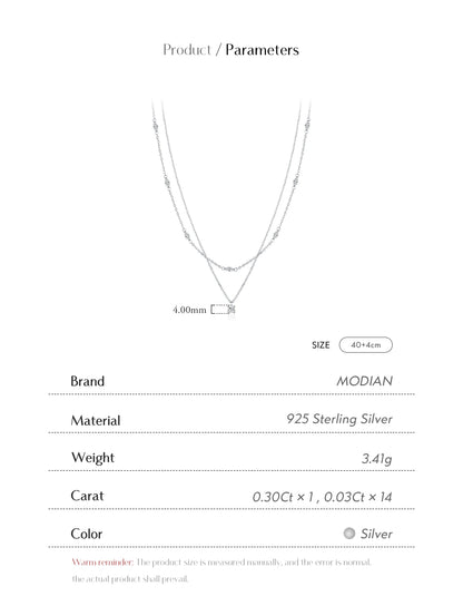Eternal Radiance – Double-Layered Moissanite Pendant Necklace