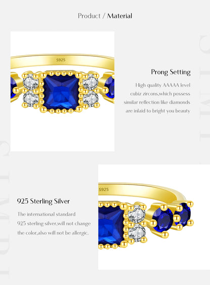 Azure Elegance –Eleganter Vintage-Ring mit blauem Zirkonia