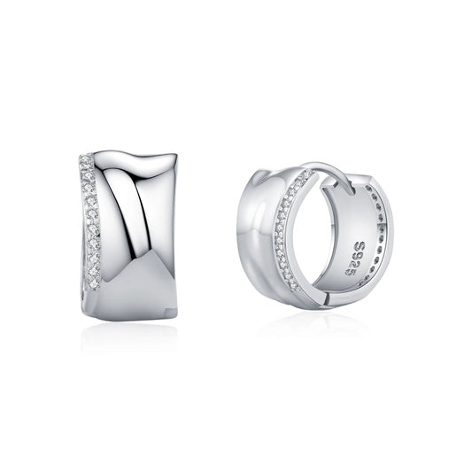 Liquid Flow – CZ Hoop Earrings