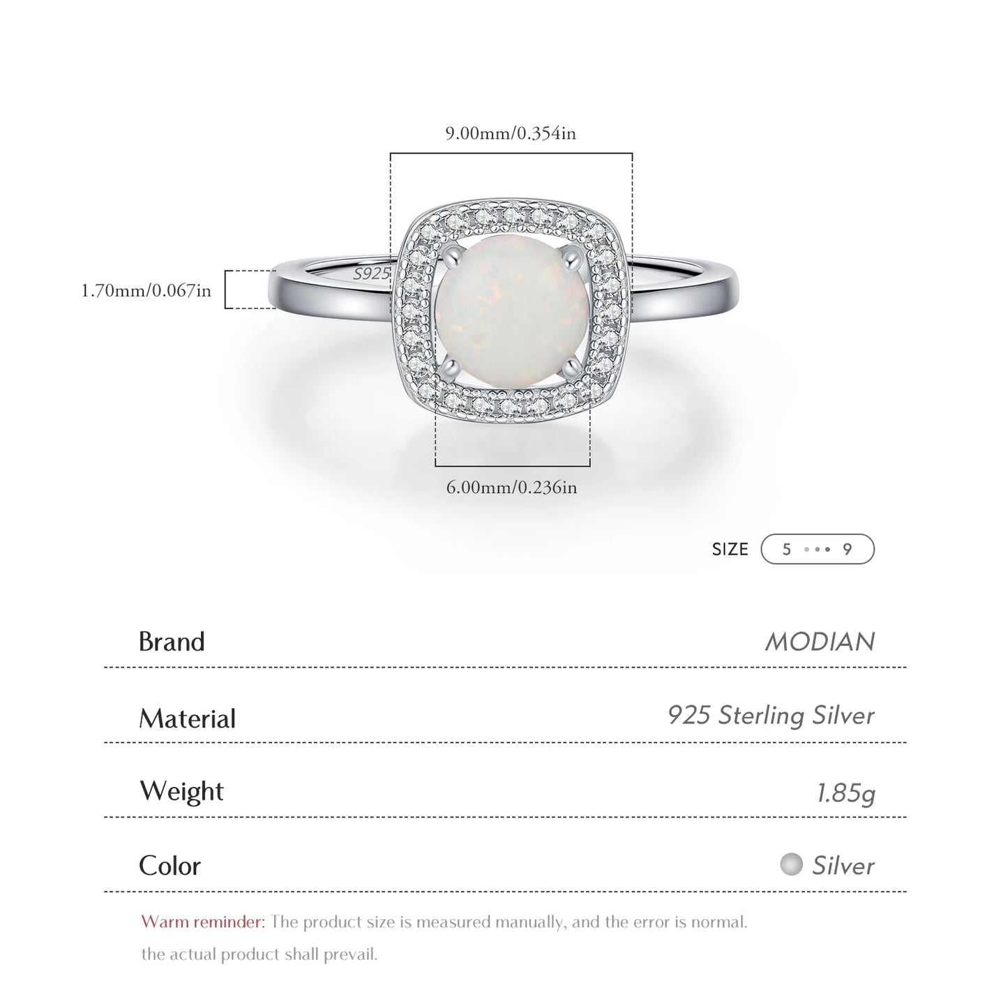 Urban Halo – Exquisite Square & Round Opal Ring