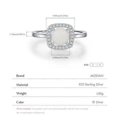 Urban Halo – Exquisite Square & Round Opal Ring