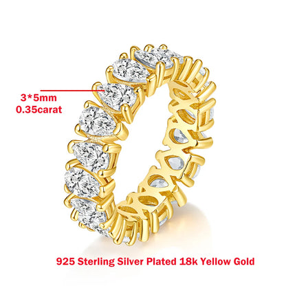 Urban Teardrop Eternity – Wassertropfen-Moissanit-Ewigkeitsring