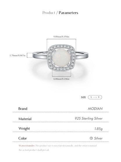 Urban Halo – Exquisite Square & Round Opal Ring
