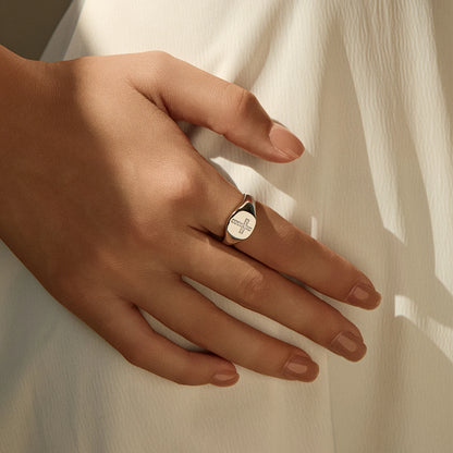 Urban Cross – Moissanit Siegelring