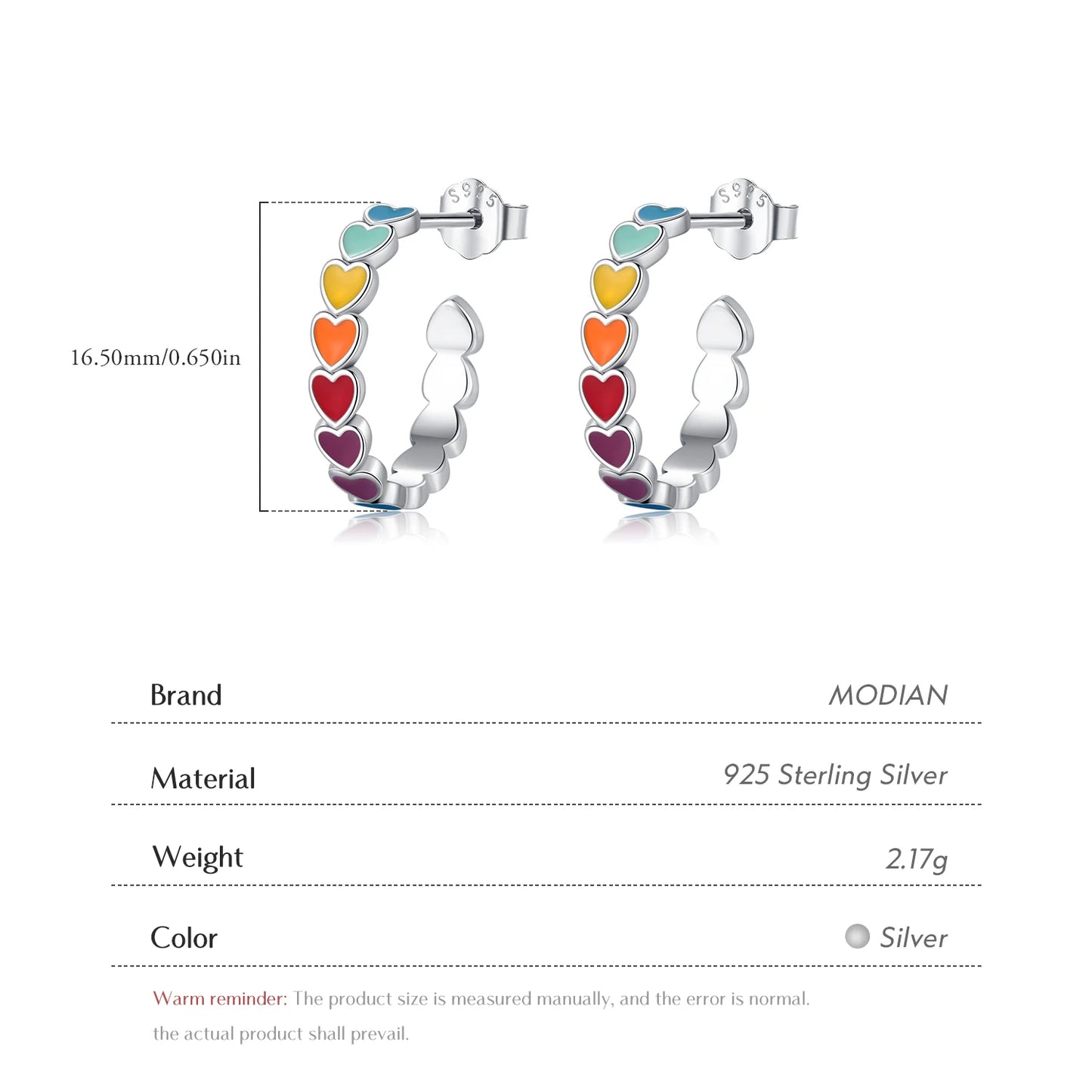 Urban Heart Pop – Enamel Heart Stud Earrings