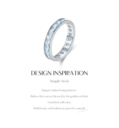 Celestial Prism – Square Zirconia Eternity Band