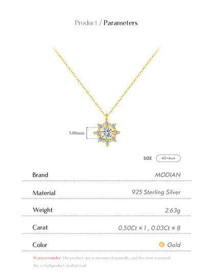 Eternal Snow – 0,5-Karat-Moissanit-Schneeflocken-Anhänger an Halskette