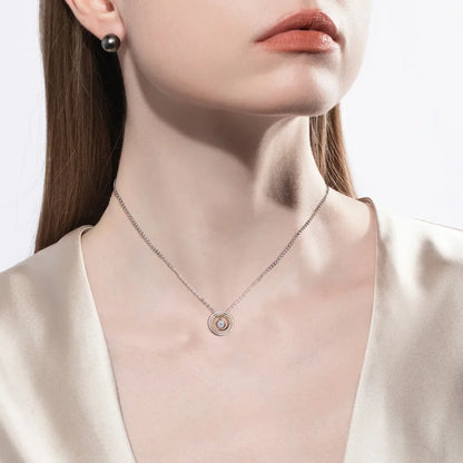 Eternal Love – Moissanite Partner Drei-Schichten Halskette aus 925 Sterling Silber - Alyrah Jewellery