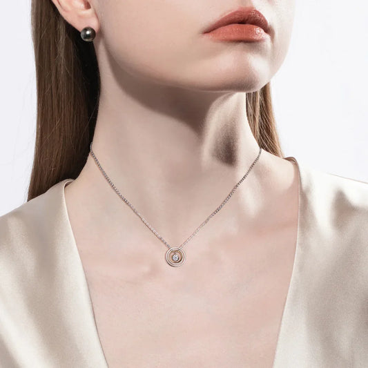 Eternal Love – Moissanite Partner Drei-Schichten Halskette aus 925 Sterling Silber - Alyrah Jewellery