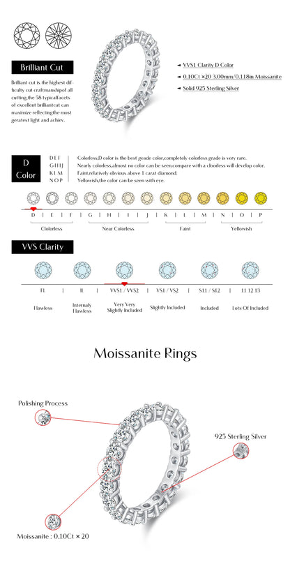 Dazzling Round – Moissanit Stackable Ring