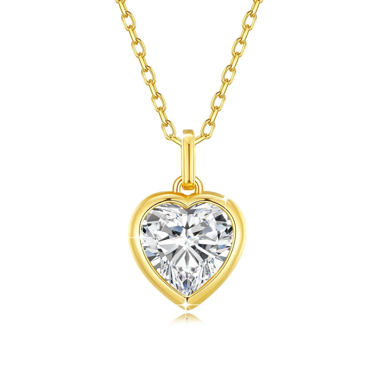 Ewige Liebe – Herzförmiger Moissanite Anhänger 14K Gold , Damen Halskette für Jubiläum, Hochzeit & Valentinstag - Alyrah Jewellery
