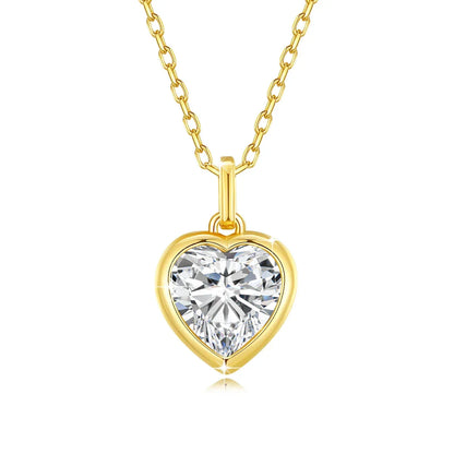 Ewige Liebe – Herzförmiger Moissanite Anhänger 14K Gold , Damen Halskette für Jubiläum, Hochzeit & Valentinstag - Alyrah Jewellery