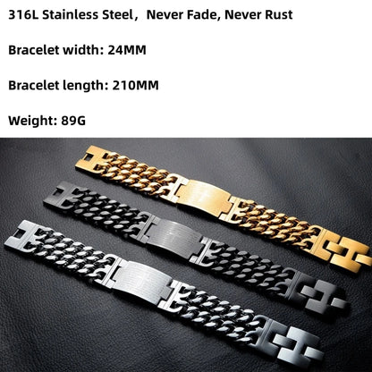 Urban Cross – Stainless Steel Cuban Link Bracelet