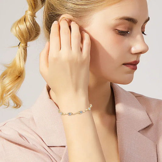 Silver Ribbon Spark – Moissanite Armband