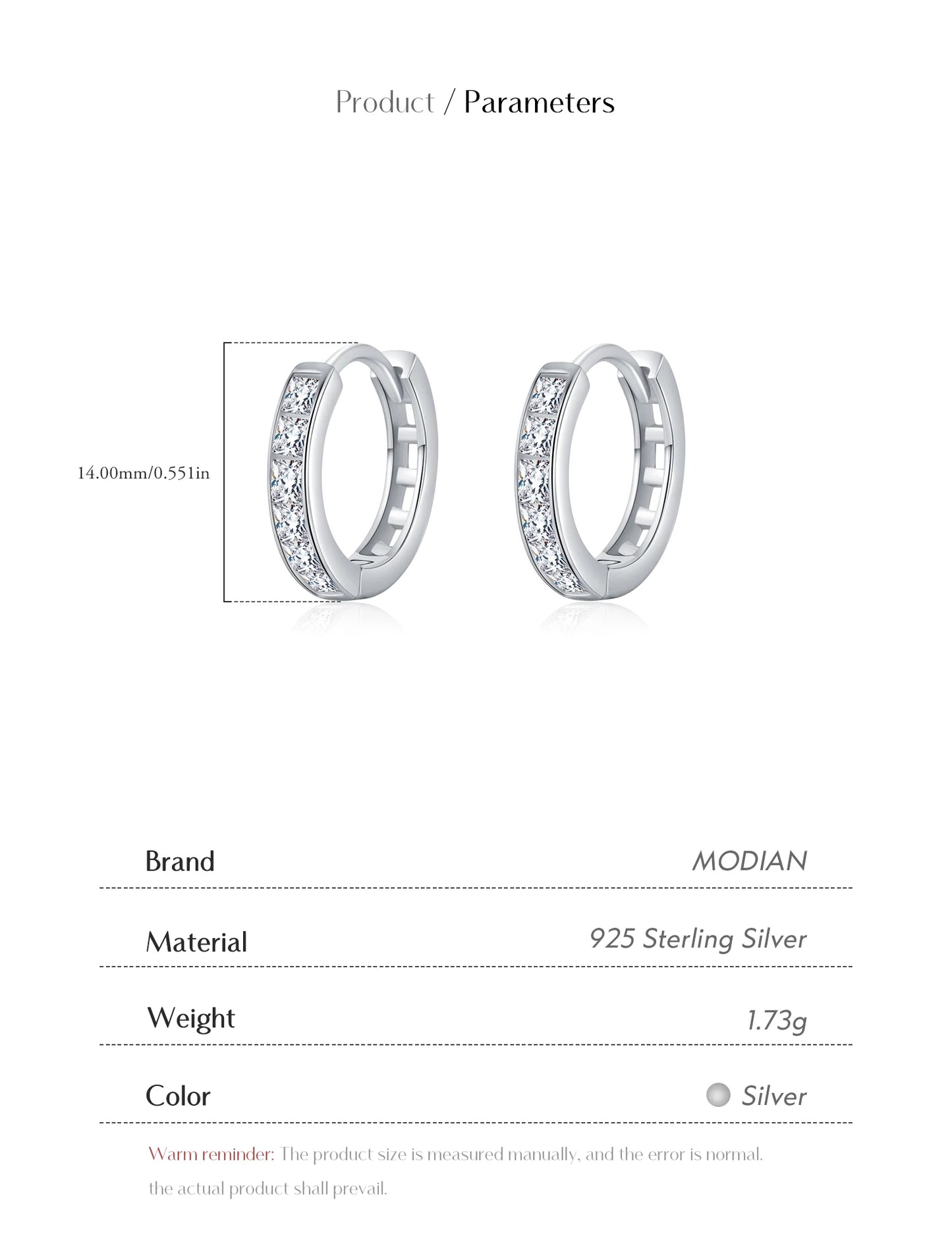 Urban Square – Sparkling Zirconia Hoop Earrings