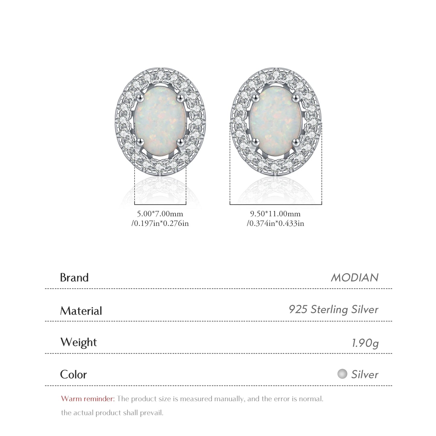 Urban Oval – Opal Halo Stud Earrings