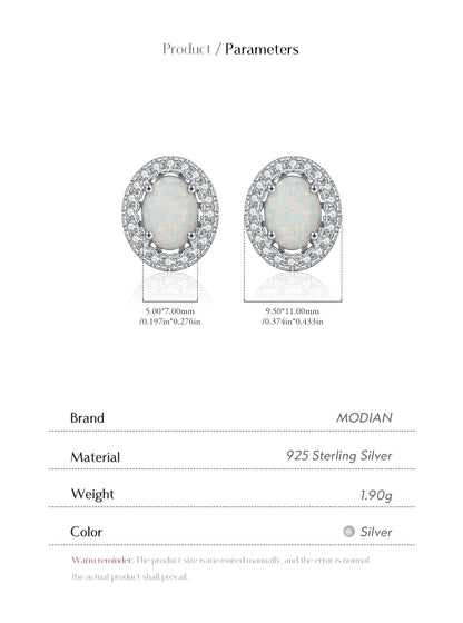 Urban Oval – Opal Halo Stud Earrings