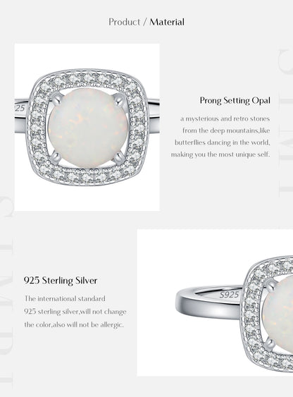 Urban Halo – Exquisite Square & Round Opal Ring