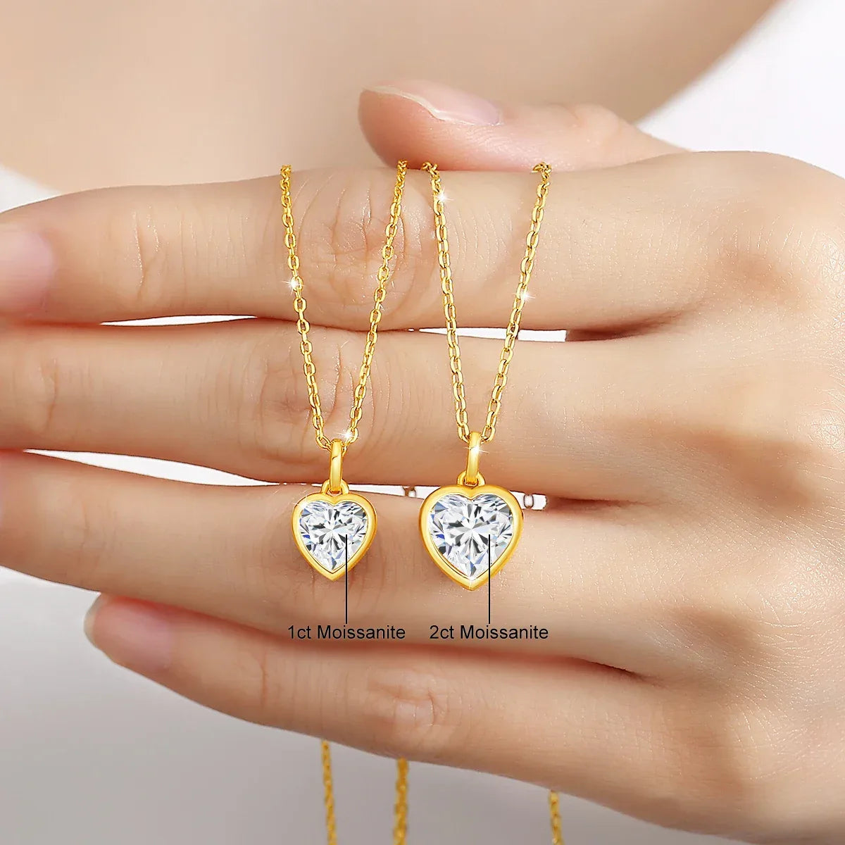 Ewige Liebe – Herzförmiger Moissanite Anhänger 14K Gold , Damen Halskette für Jubiläum, Hochzeit & Valentinstag - Alyrah Jewellery