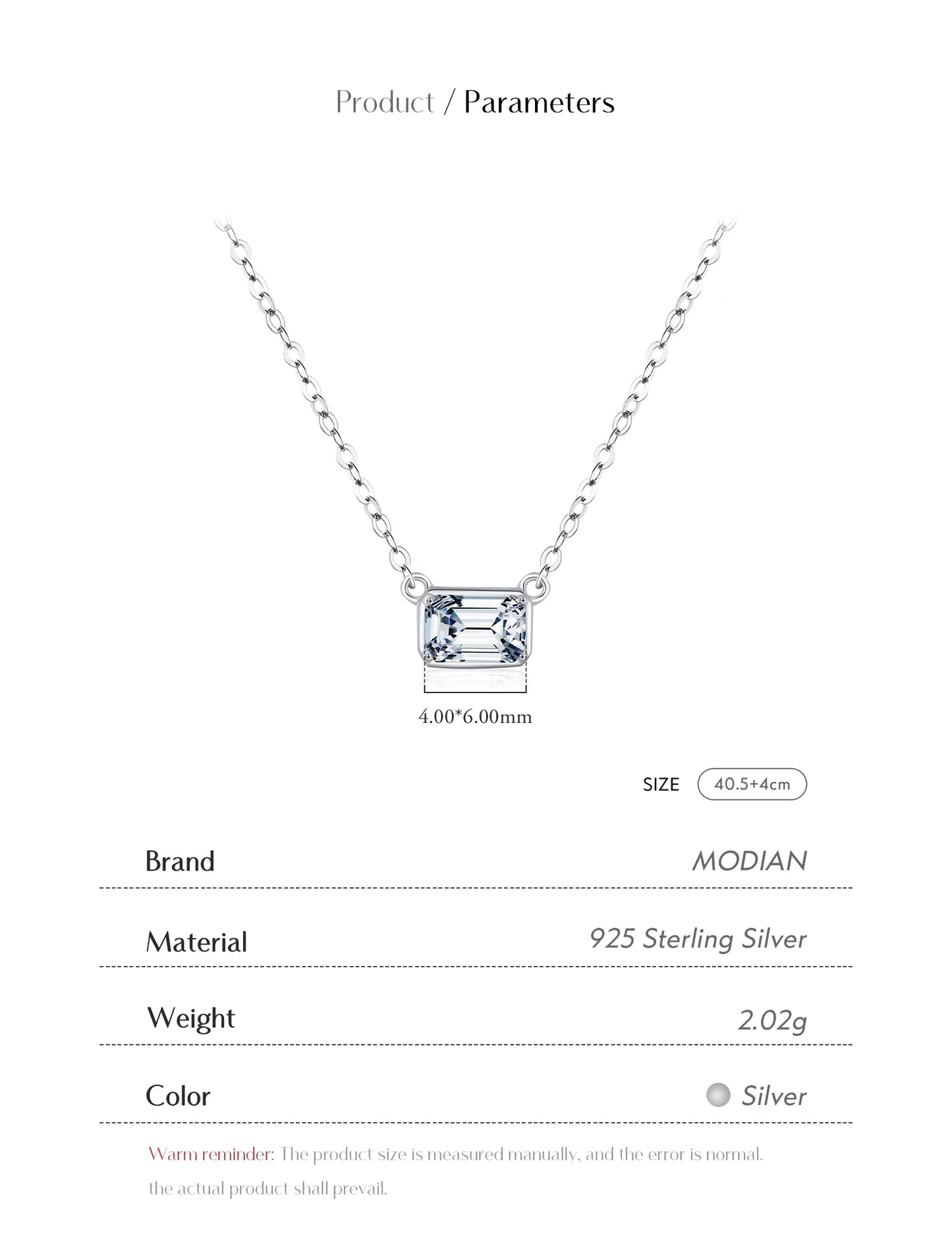 Linea Urban Emerald – Pendente rettangolare in zirconia