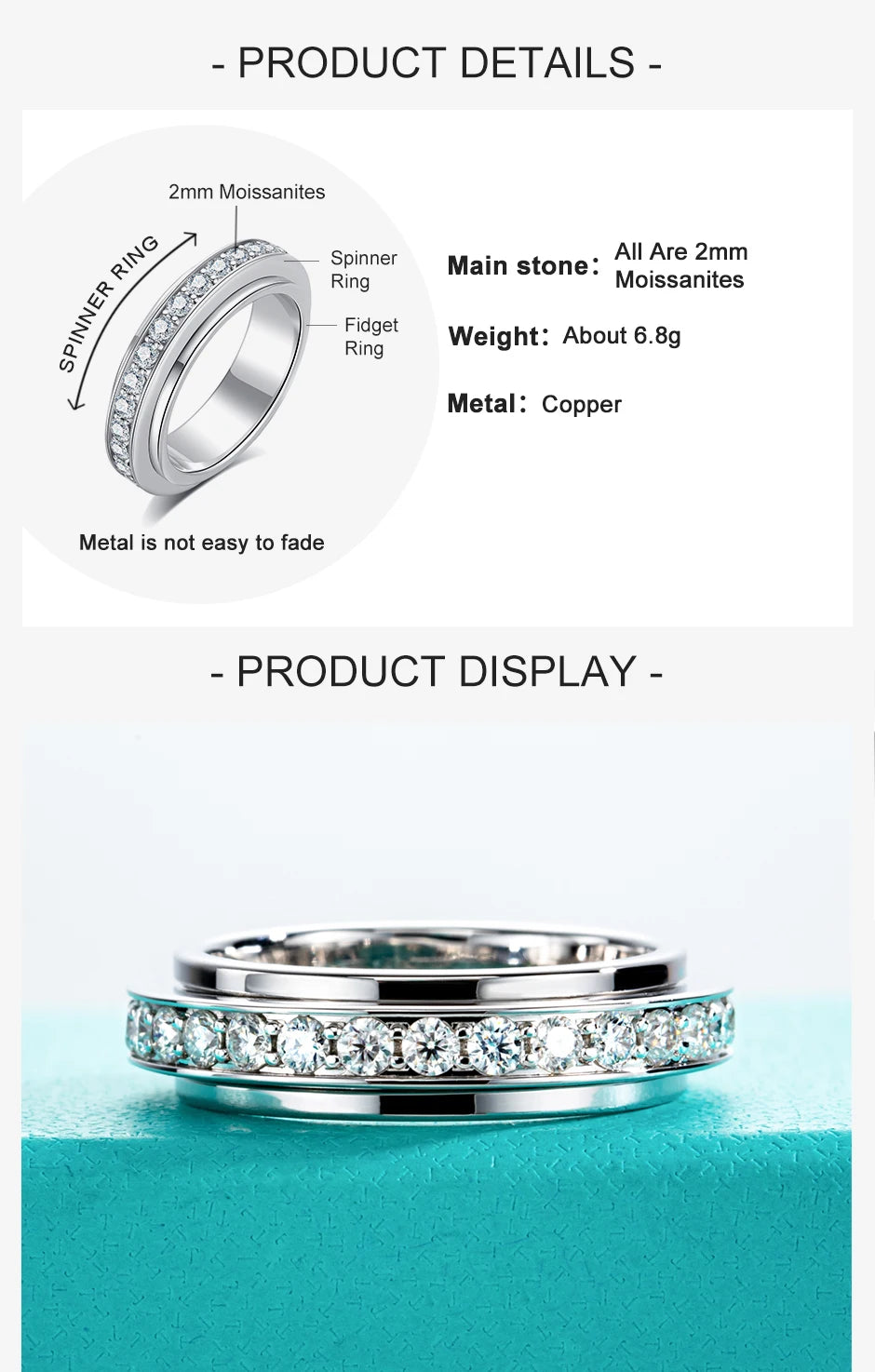 Infinite Motion – Moissanit-Spinner-Ewigkeitsring