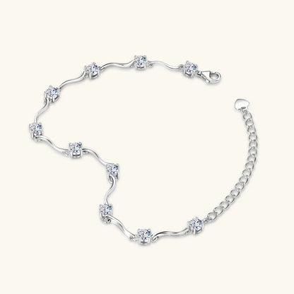 Silver Ribbon Spark – Moissanite Armband