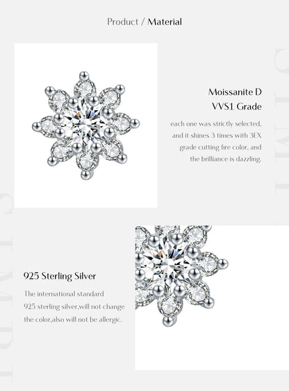Urban Bloom – Moissanite Flower Stud Earrings