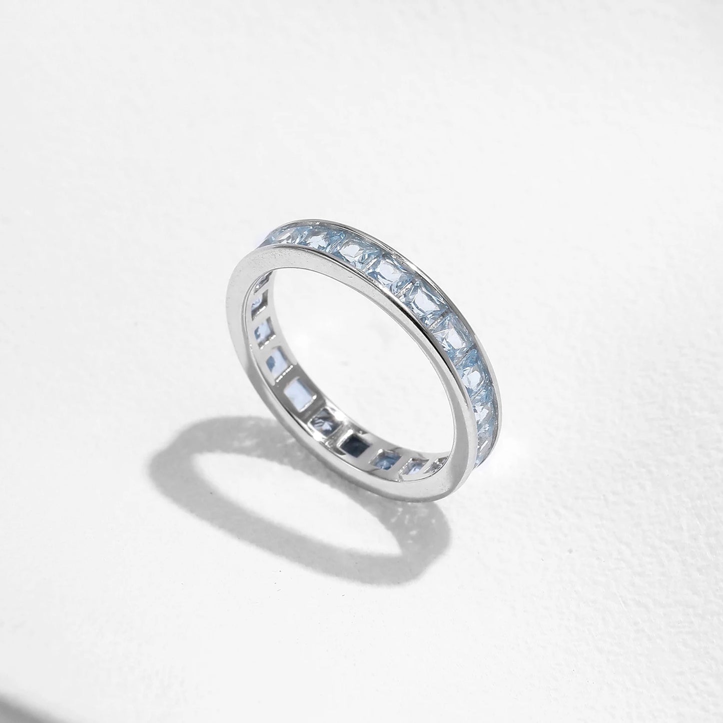 Celestial Prism – Square Zirconia Eternity Band