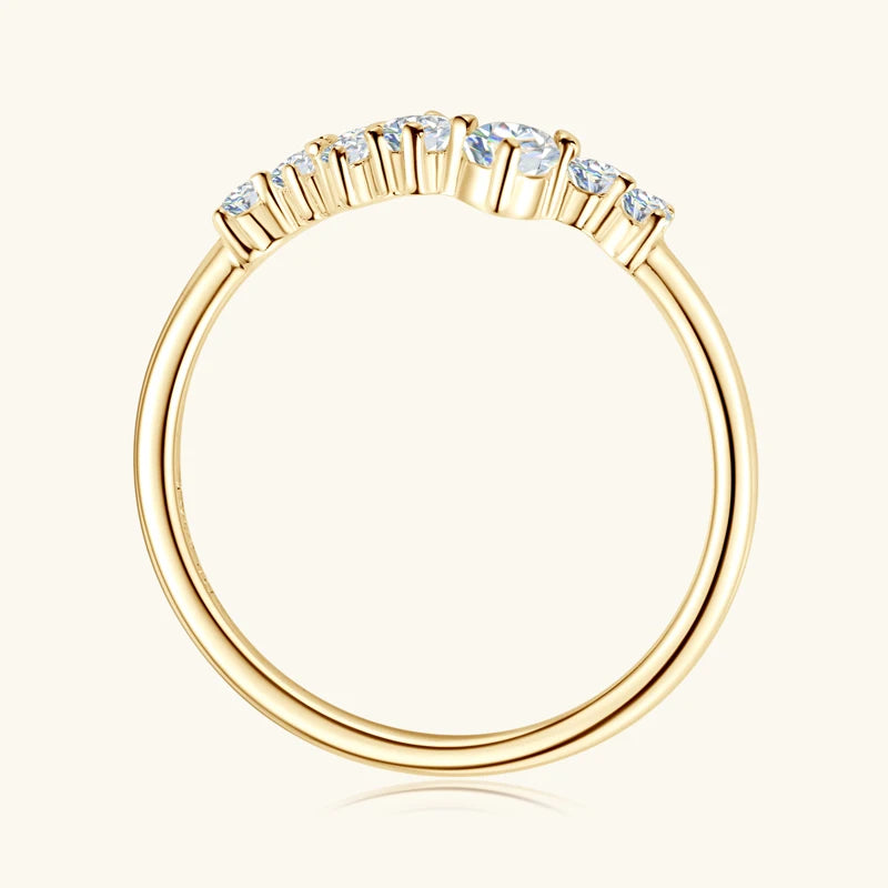 Celestial Glow – Ring und Halskette mit Moissanit-Cluster