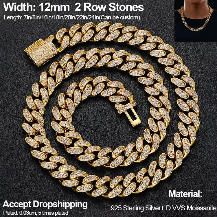 Eternal Spark –Iced-Out Moissanit-Franco-Kette