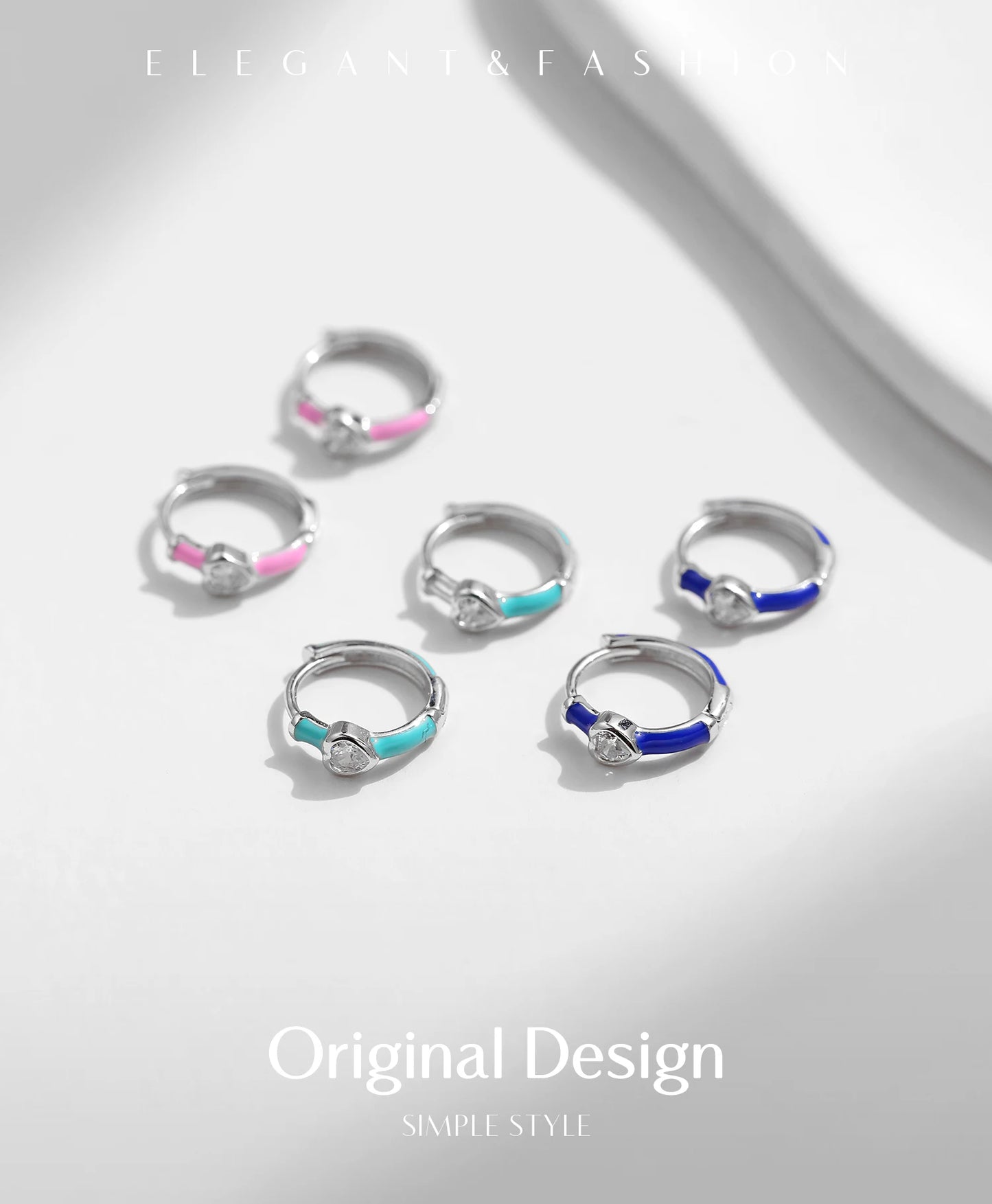 Urban Blue Heart enamel hoop earrings