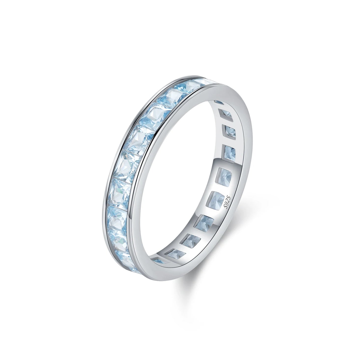Celestial Prism – Square Zirconia Eternity Band