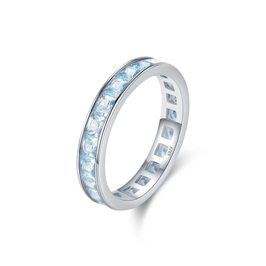 Celestial Prism – Square Zirconia Eternity Band