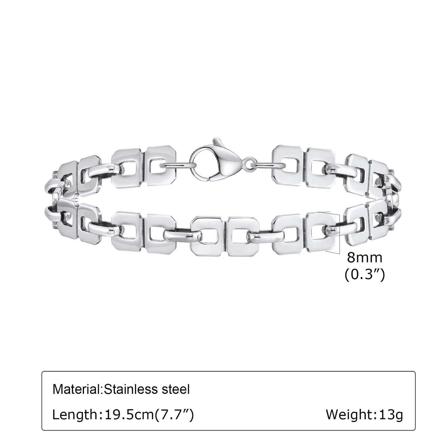 Iron Pulse – Heavy, handcrafted bracelet with rectangular links