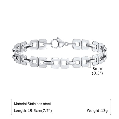 Iron Pulse – Heavy, handcrafted bracelet with rectangular links