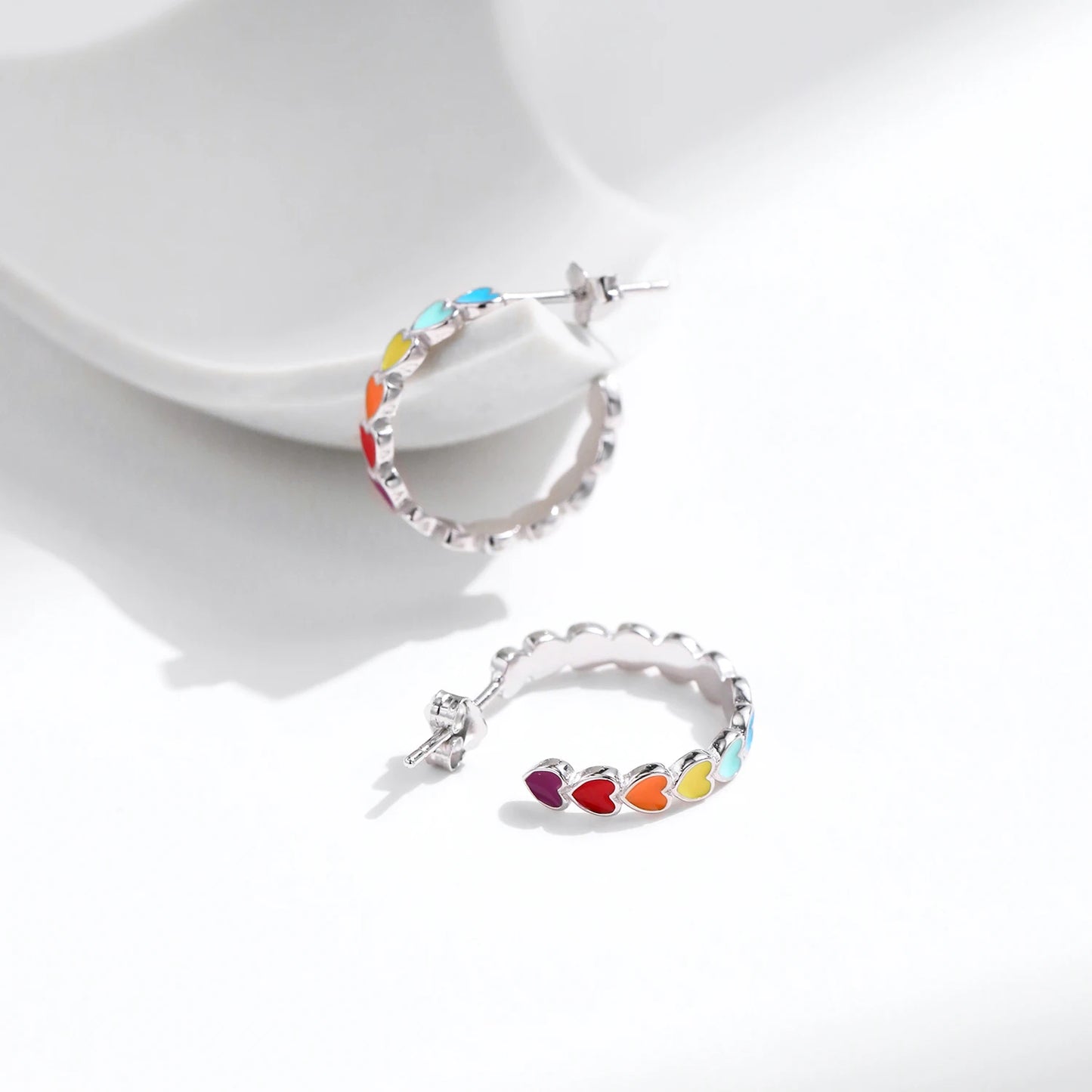 Urban Heart Pop – Enamel Heart Stud Earrings