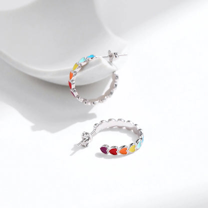 Urban Heart Pop – Enamel Heart Stud Earrings