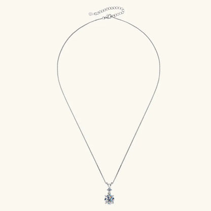 Funkelnde Zweisamkeit – 1CT/2CT/3CT Moissanite Solitaire Anhänger Halskette aus  Silber, Verstellbare Kette, Luxuriöses
